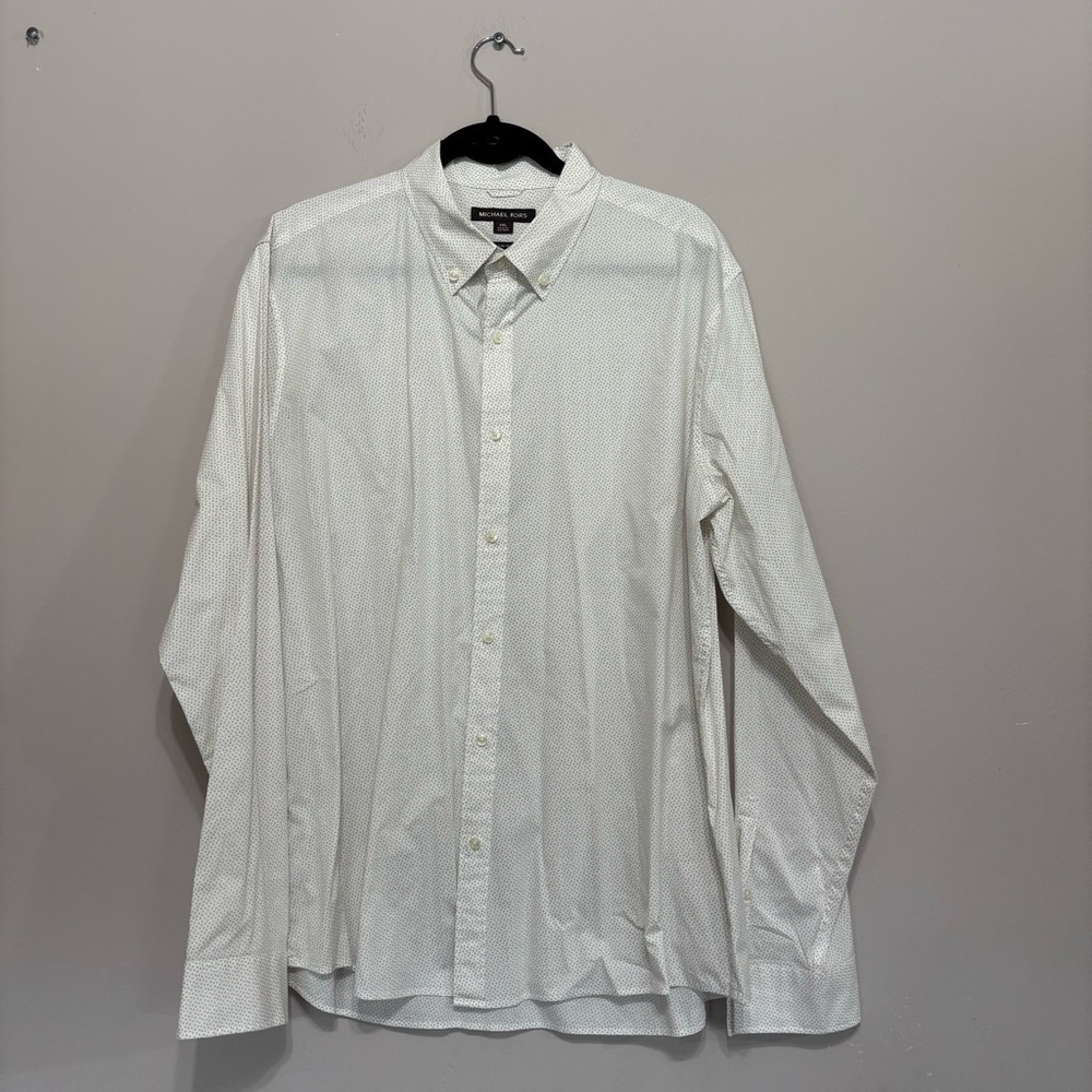 Michael Kors White polkadot, Casual Button Down Shirt